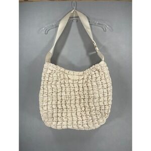 A New Day Popcorn Ruched Hobo Bag Cream‎ Slouchy Shoulder Bag
